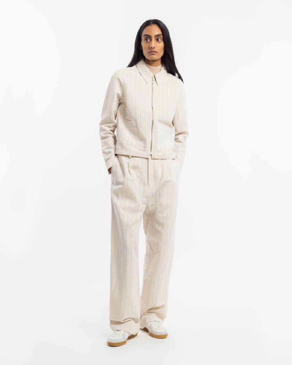 Rotholz Kurze Jacke Leinen Mix - Creme Super Rabatt