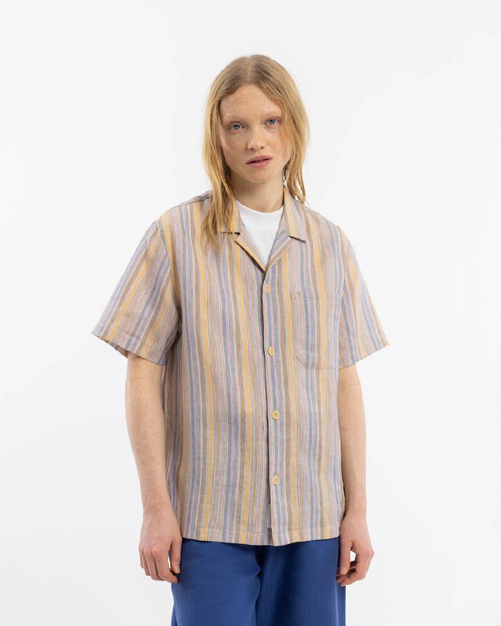 Rotholz Bowling Shirt Leinen Mix - Gestreift Clearance-Verkauf
