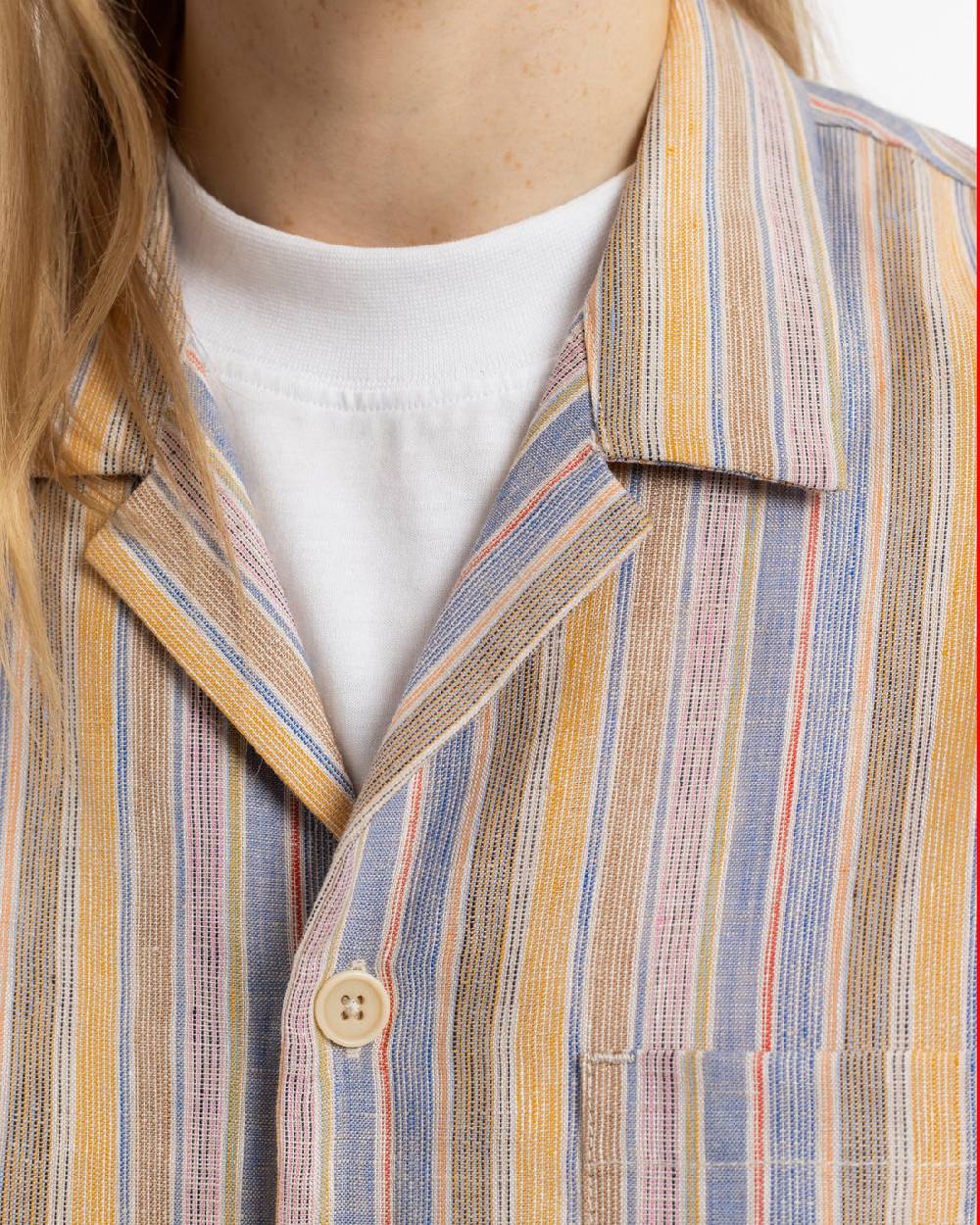 Rotholz Bowling Shirt Leinen Mix - Gestreift Clearance-Verkauf