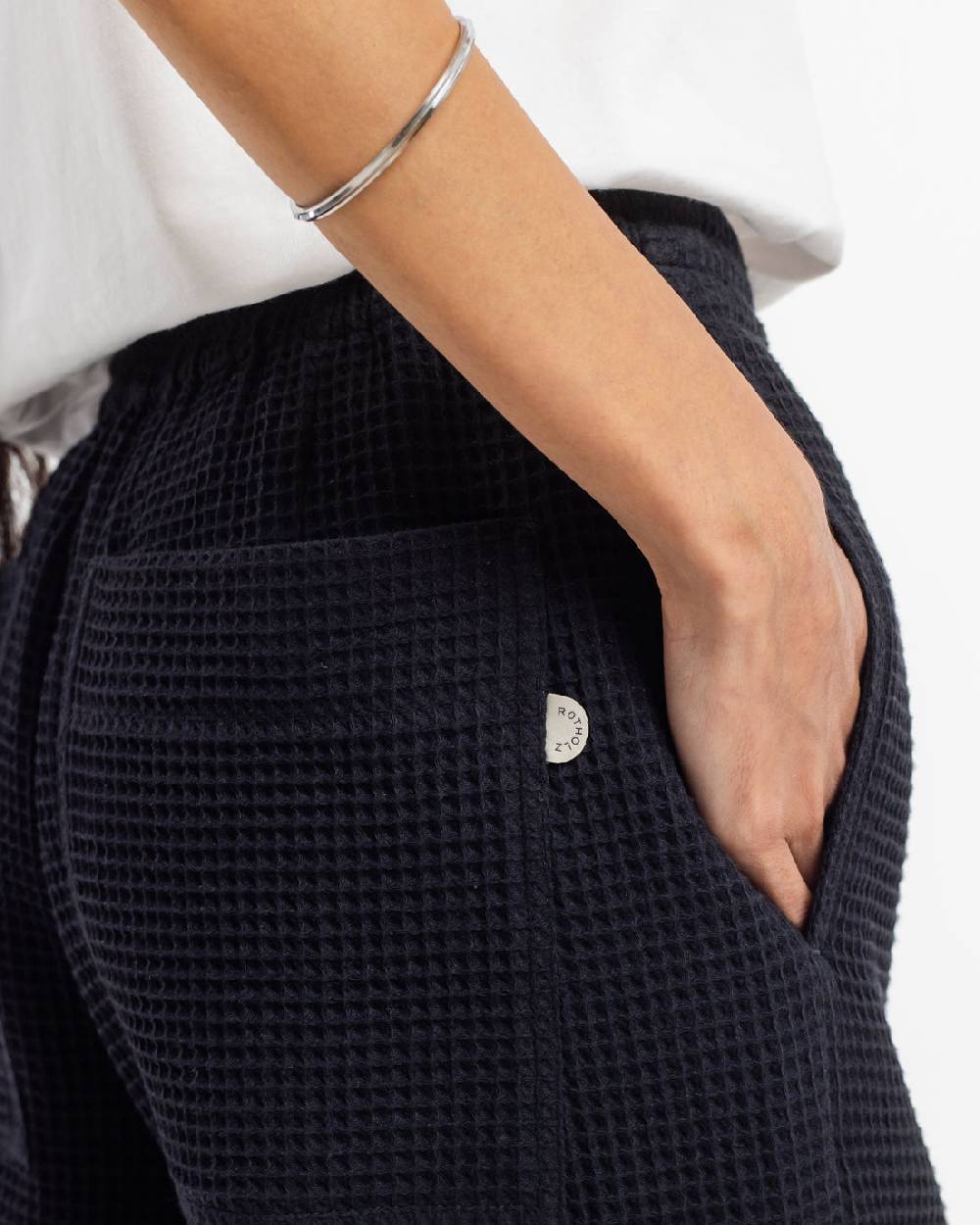 Rotholz Weite Hose Waffle Cotton - Schwarz zollfrei