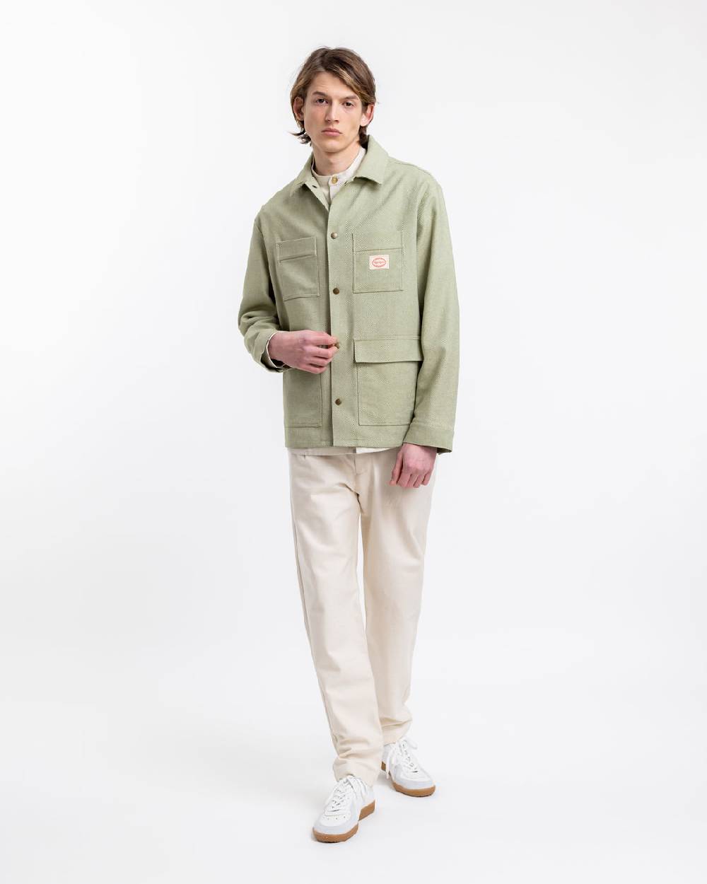 Rotholz Leichte Jacke aus Bio Canvas Grün Kariert im Angebot