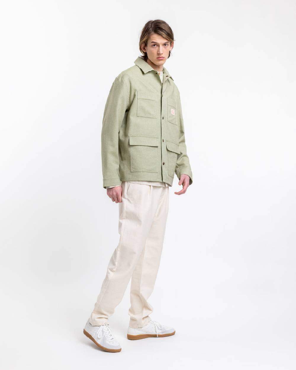 Rotholz Leichte Jacke aus Bio Canvas Grün Kariert im Angebot