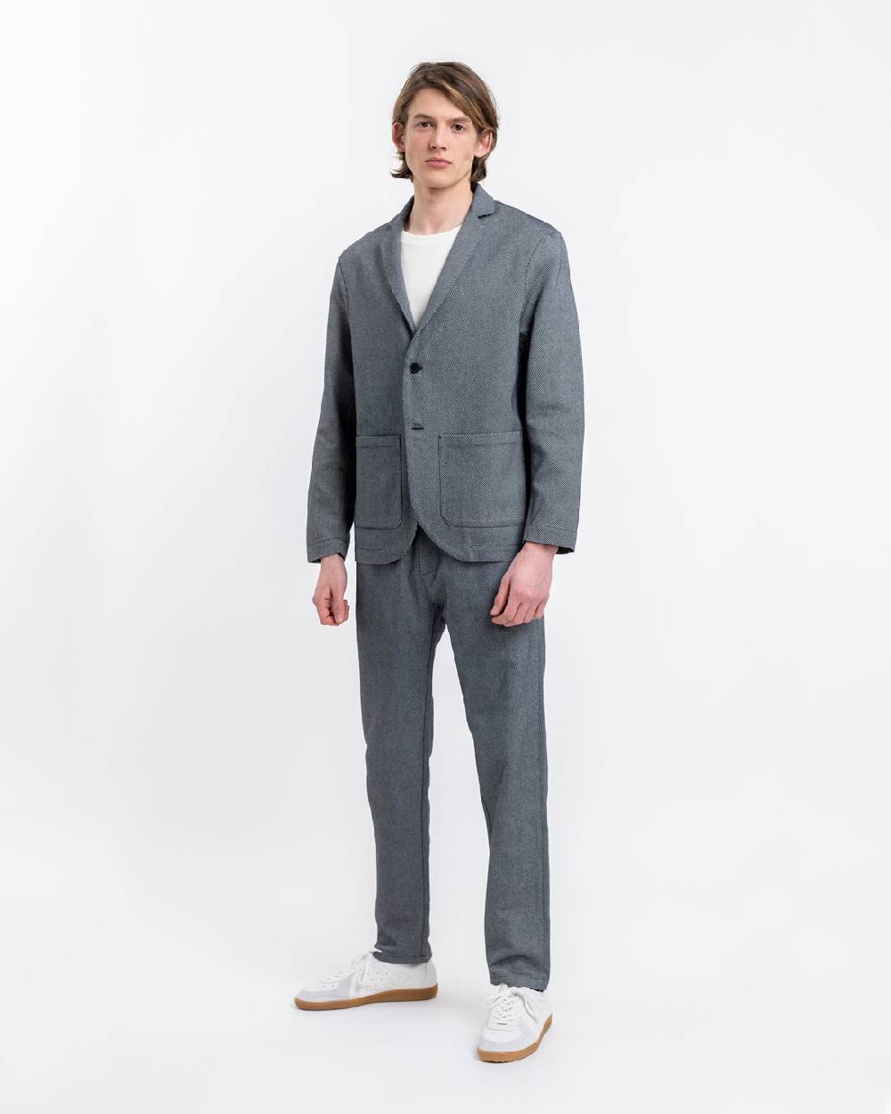 Rotholz Workwear Blazer aus Bio Canvas Schwarz Kariert Schlussverkauf
