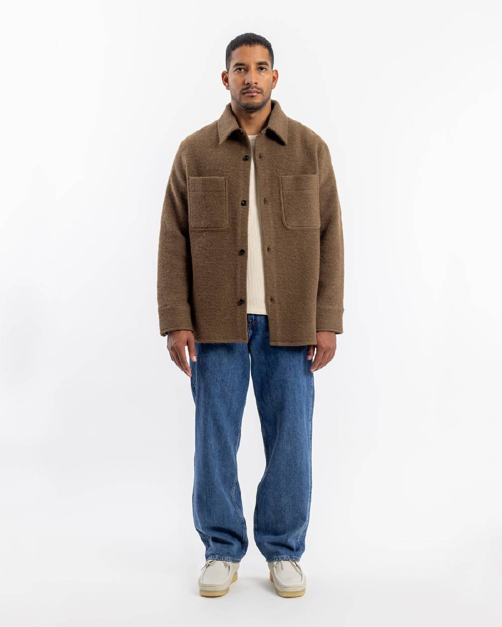 Rotholz Overshirt Bio Wollmischung - Braun Günstiger Verkauf