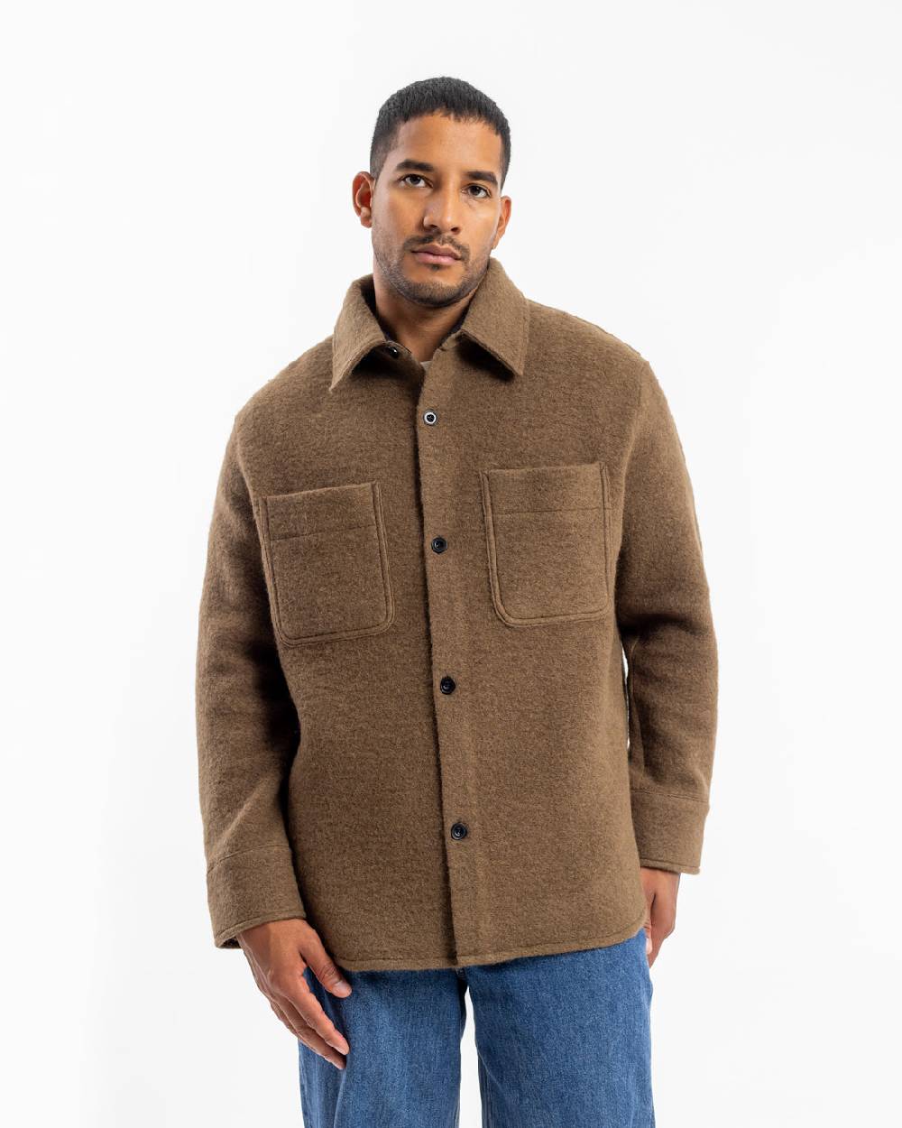 Rotholz Overshirt Bio Wollmischung - Braun Günstiger Verkauf