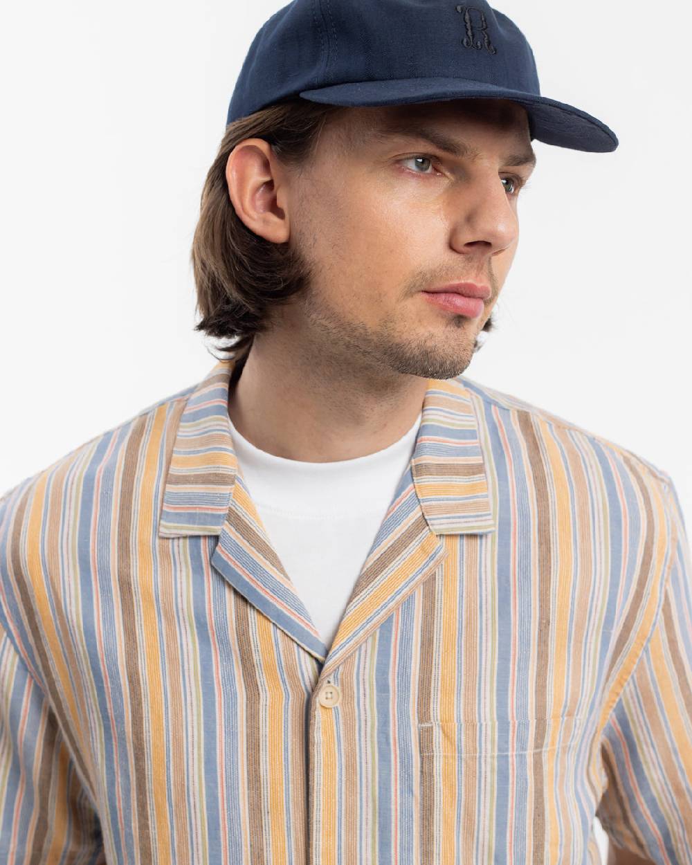 Rotholz Bowling Shirt Leinen Mix - Gestreift Fabrikverkauf