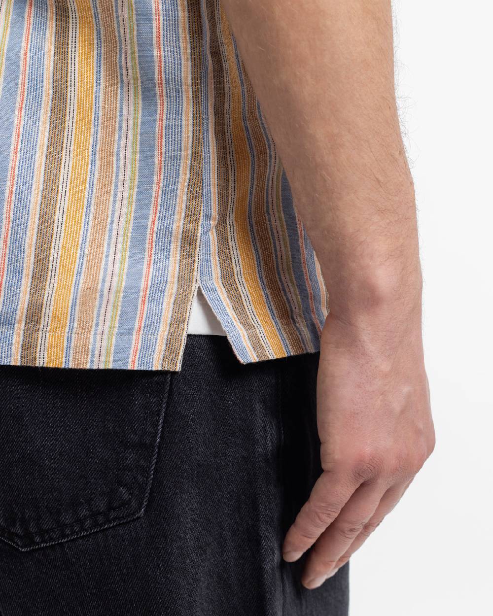 Rotholz Bowling Shirt Leinen Mix - Gestreift Fabrikverkauf