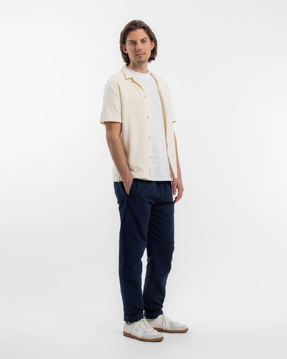 Rotholz Strick Bowling Shirt Bio Baumwolle - Creme Blitzverkäufe