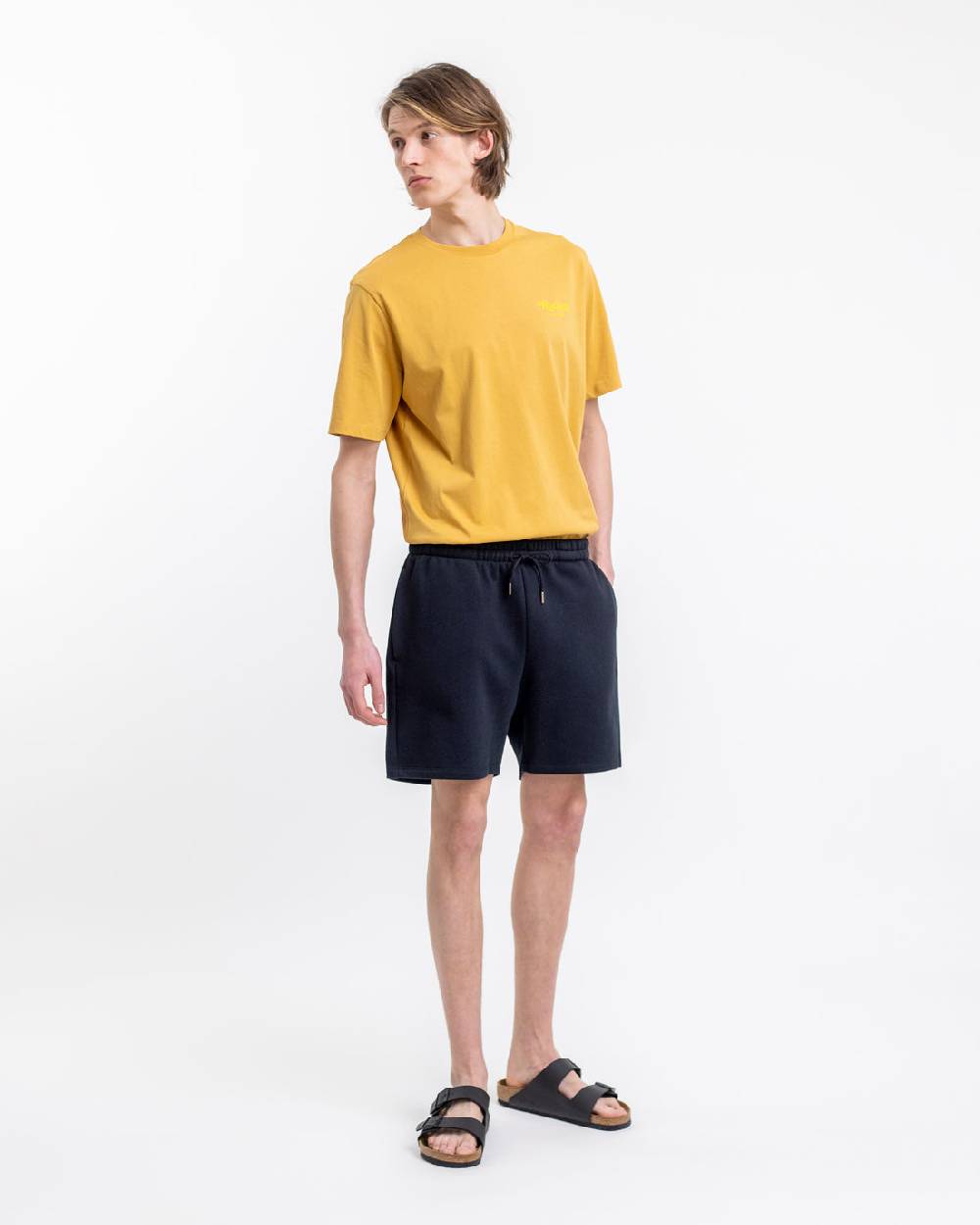 Rotholz Logo Sweatshorts aus Bio-Baumwolle Schwarz Saisonschlussverkauf