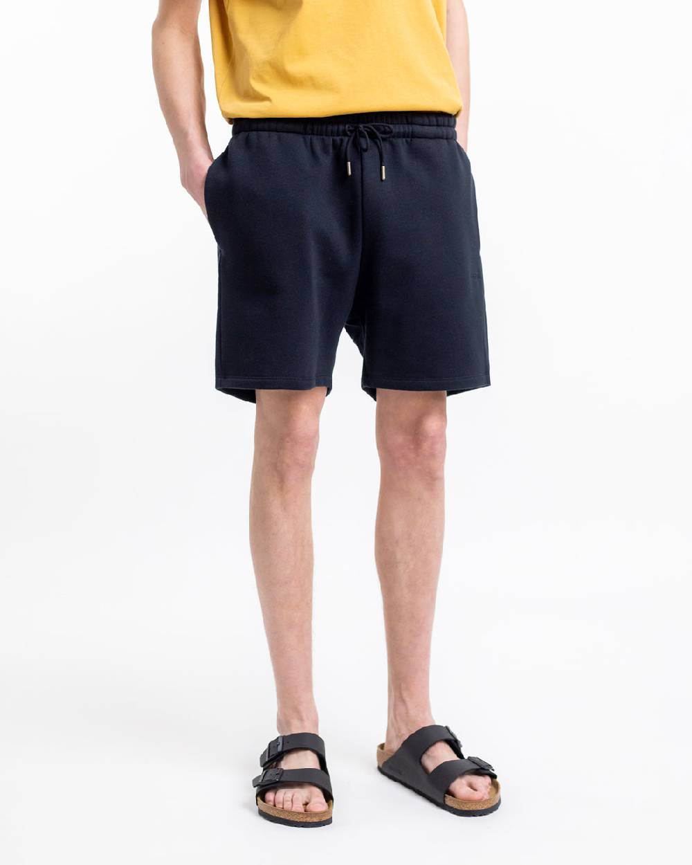 Rotholz Logo Sweatshorts aus Bio-Baumwolle Schwarz Saisonschlussverkauf