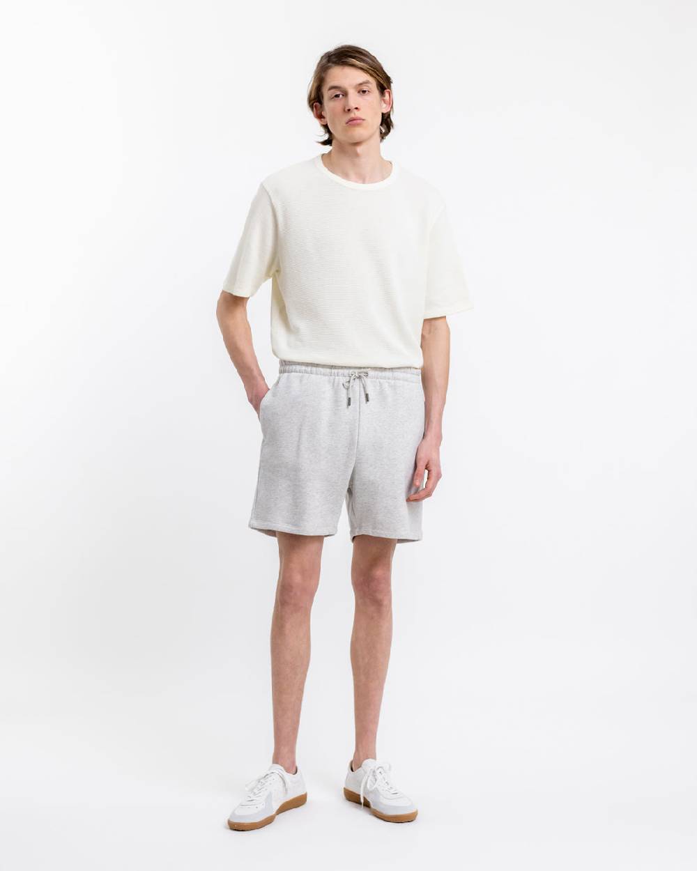 Rotholz Logo Sweatshorts aus Bio-Baumwolle Grau Black Friday