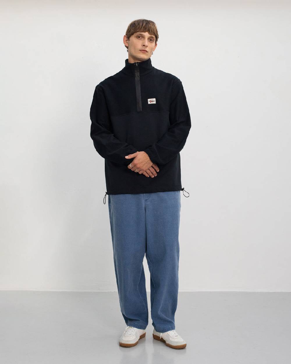 Rotholz Divided Sweatshirt Bio Baumwolle - Schwarz Lagerräumung