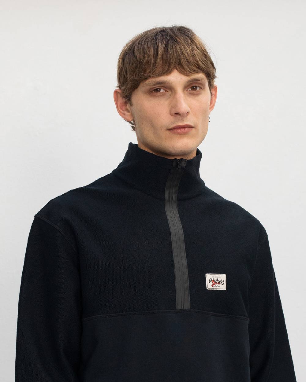 Rotholz Divided Sweatshirt Bio Baumwolle - Schwarz Lagerräumung