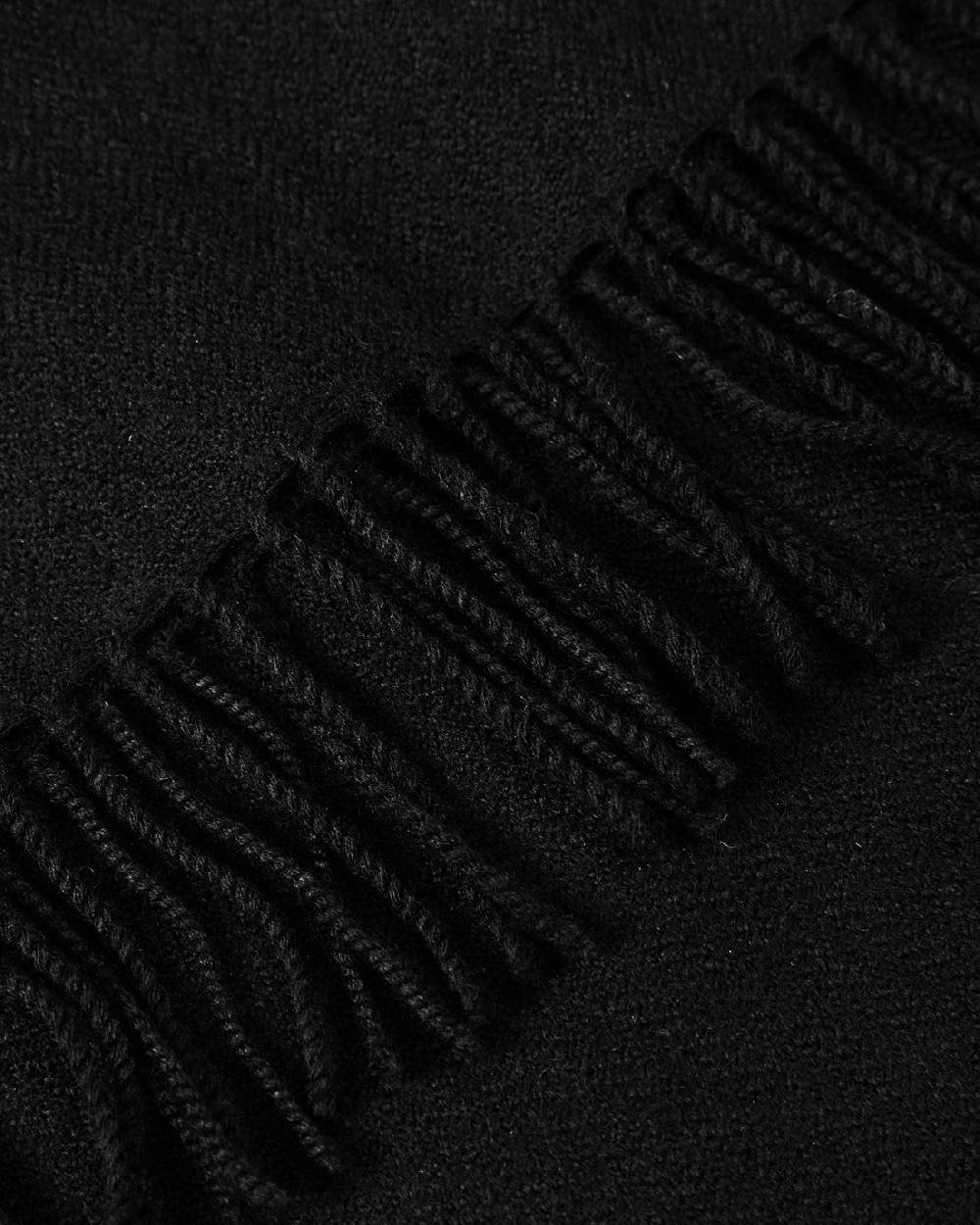 Rotholz Gewebter Schal Merinowolle - Schwarz Top Angebot