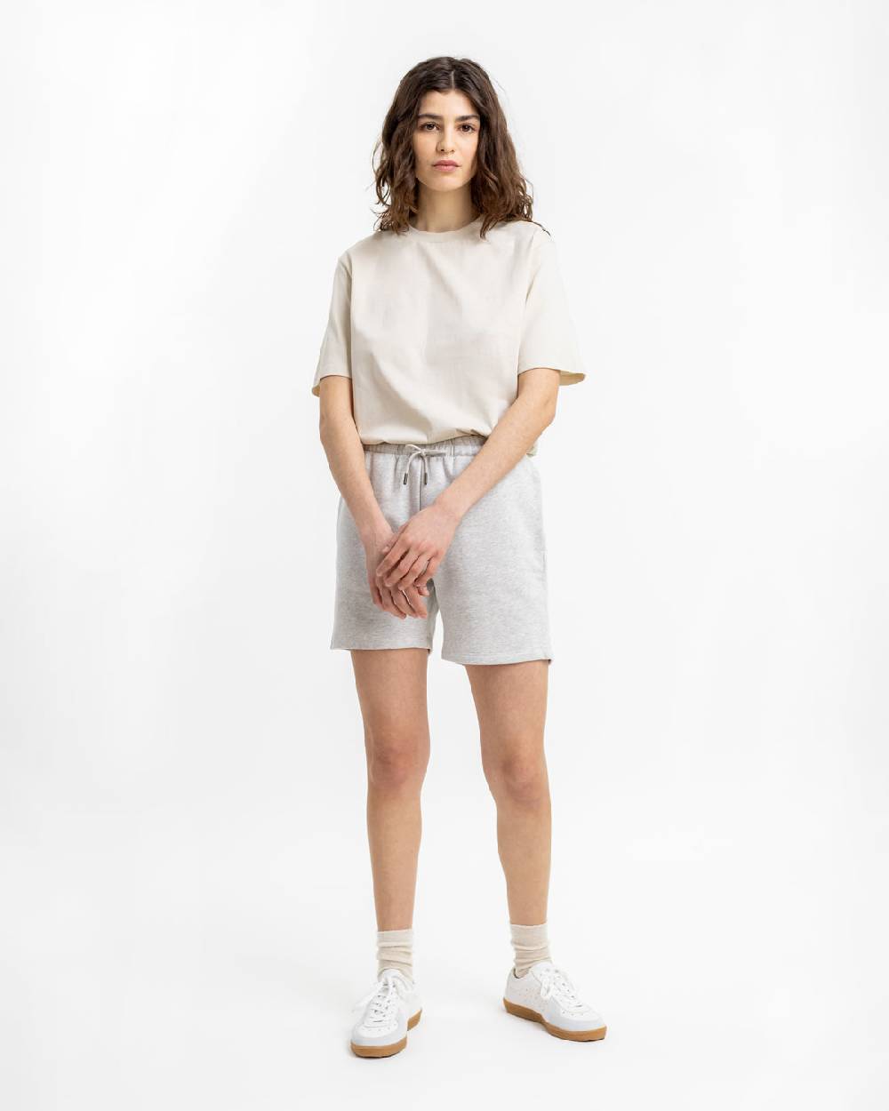 Rotholz Logo Sweatshorts aus Bio-Baumwolle Grau Riesige Ersparnisse