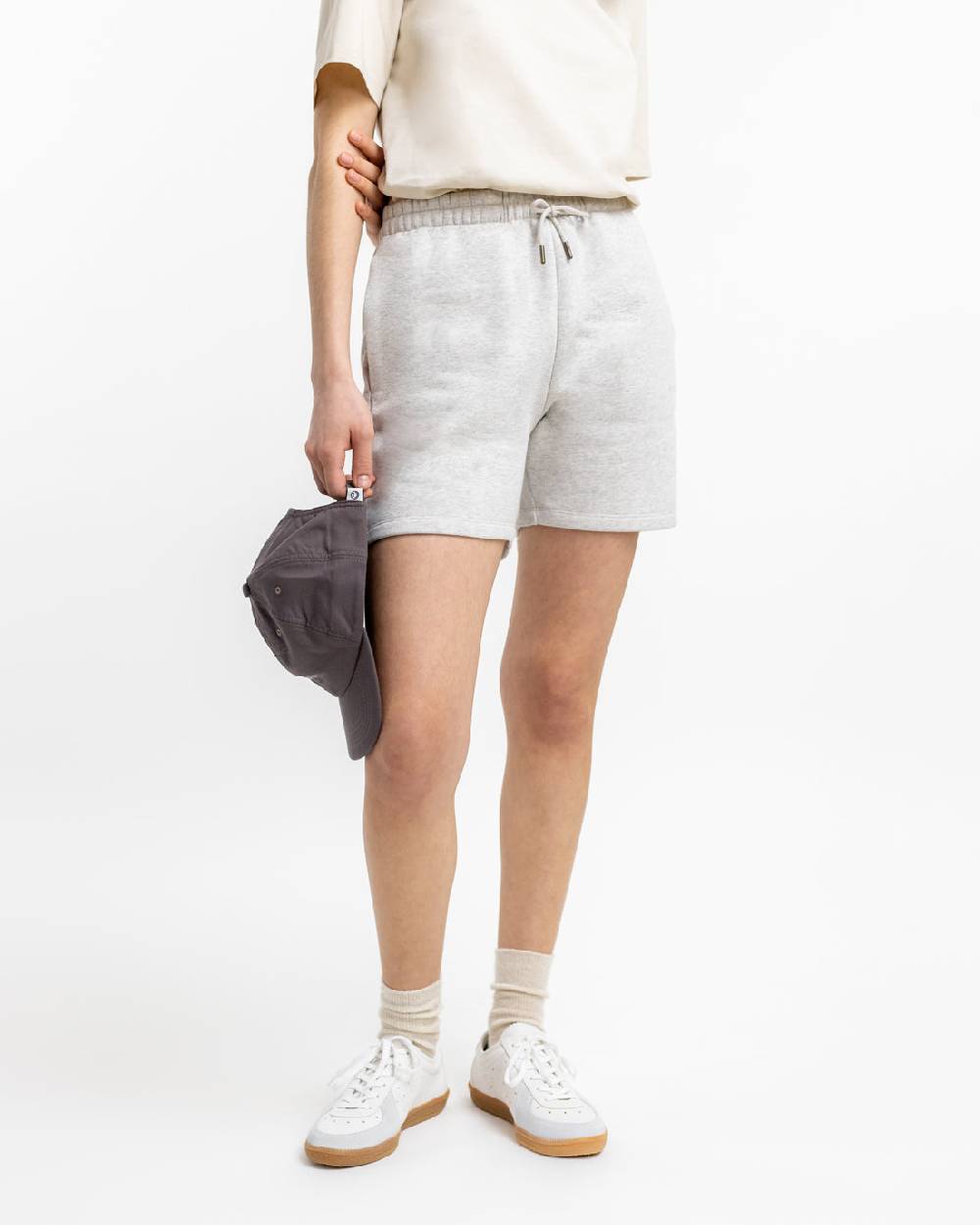 Rotholz Logo Sweatshorts aus Bio-Baumwolle Grau Riesige Ersparnisse