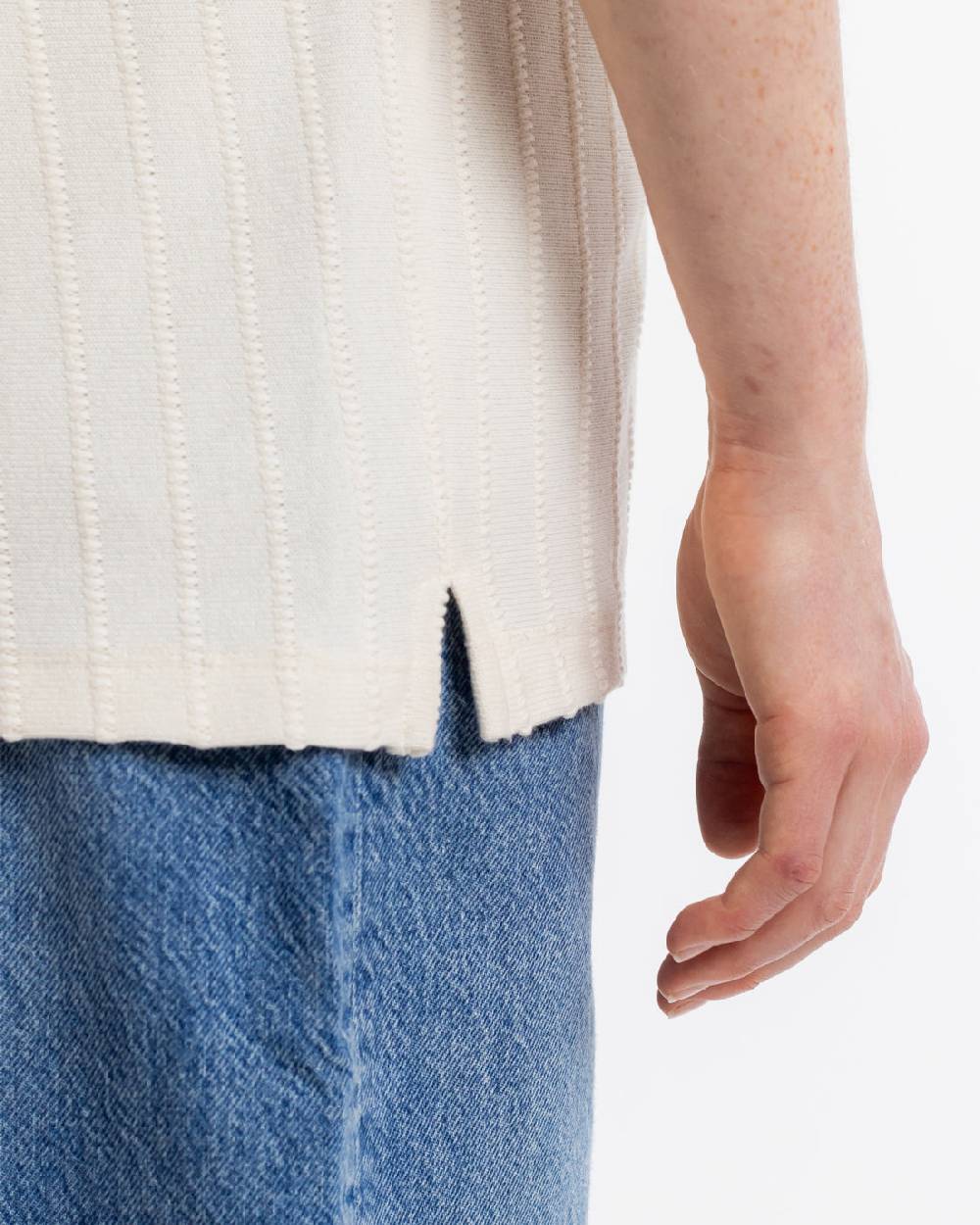 Rotholz Strick Bowling Shirt Bio Baumwolle - Creme Nur für heute