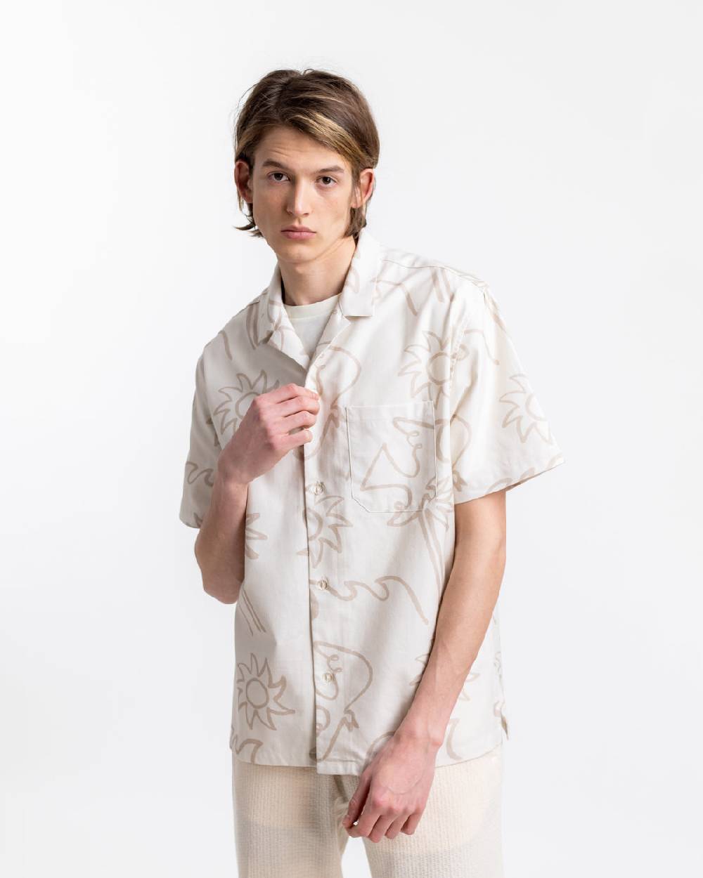 Rotholz Beachside Bowling Hemd Off-White Fabrikladen