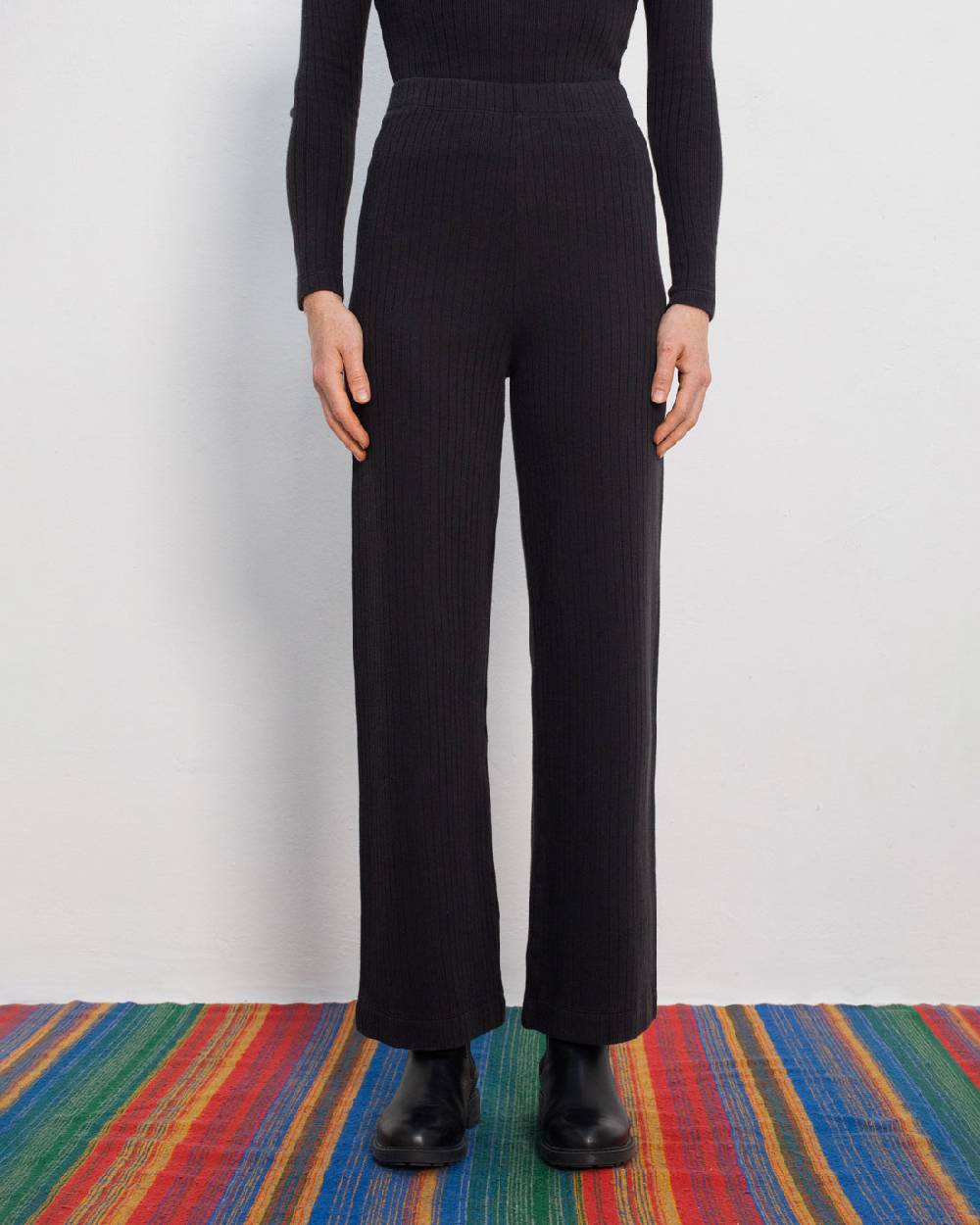 Rotholz Schwere Gerippte Hose Bio Baumwolle - Schwarz im Angebot