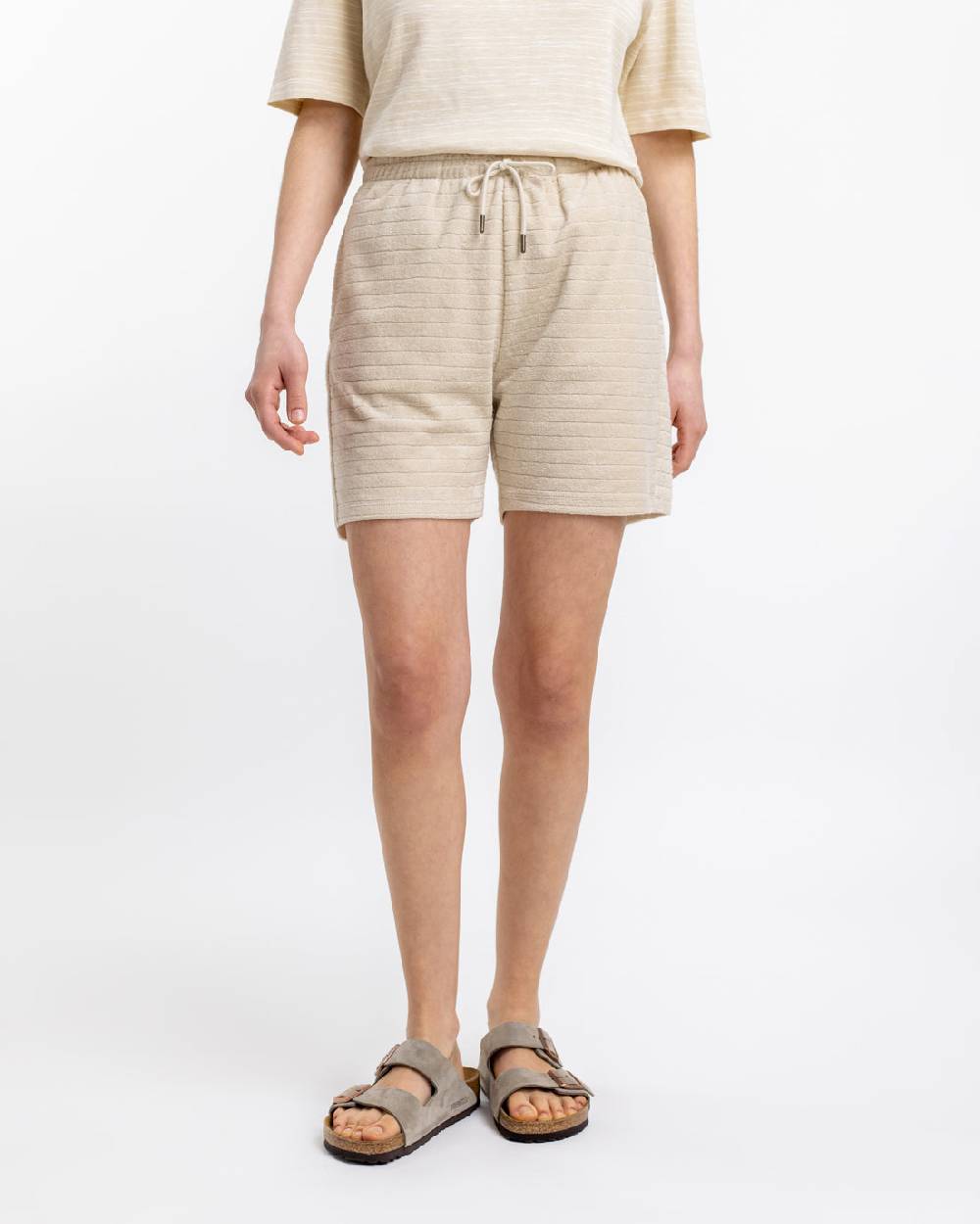 Rotholz Frottee Shorts aus Bio-Baumwolle Creme Sonderangebot