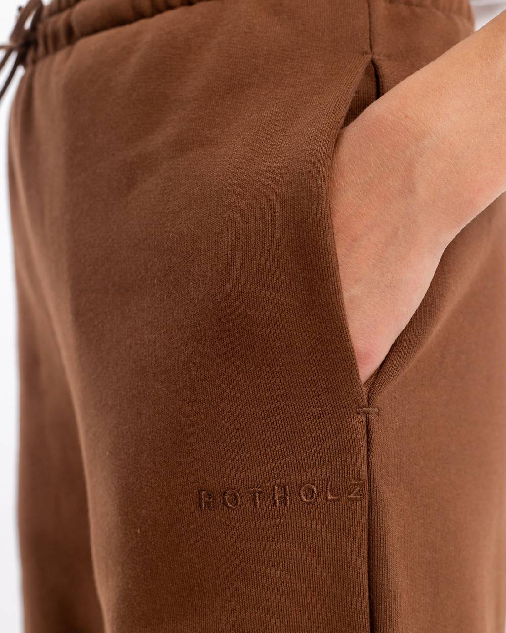 Rotholz Logo Sweatpants Bio Baumwolle - Braun Rabatt