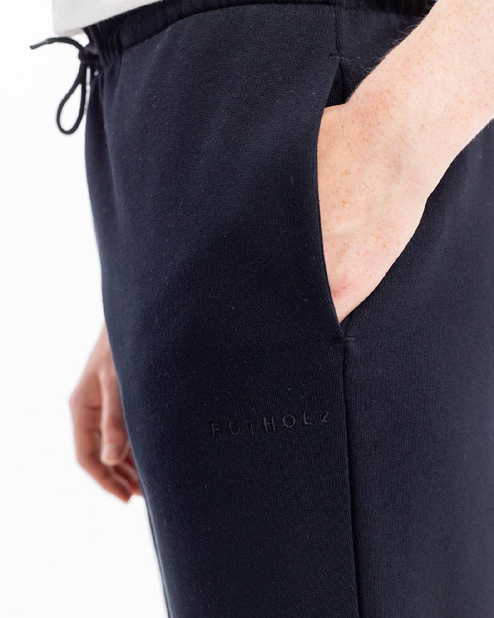 Rotholz Logo Sweatpants Bio Baumwolle - Schwarz Günstig kaufen