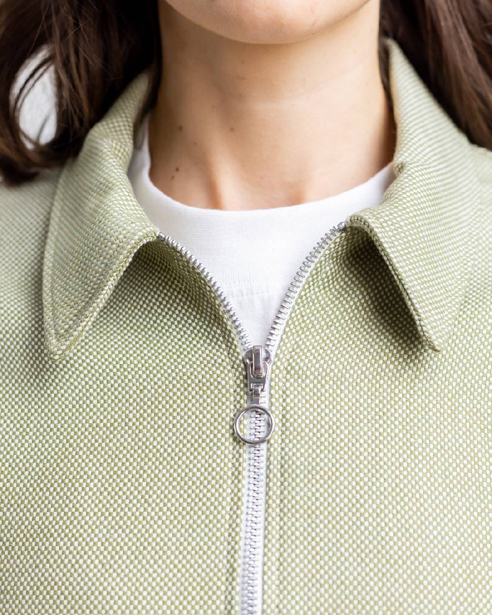 Rotholz Kurze Jacke aus Bio Canvas Grün Kariert Online Outlet