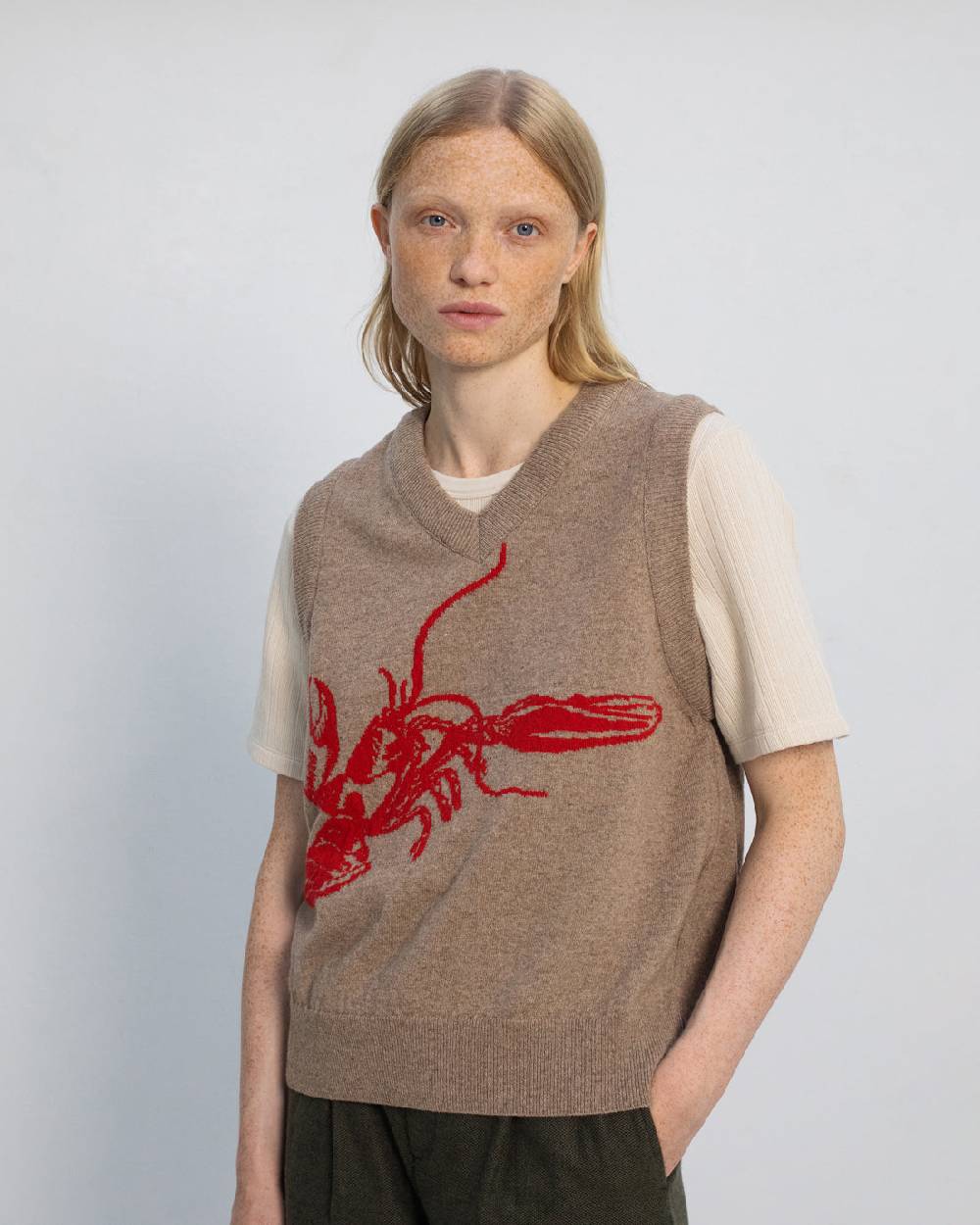 Rotholz Lobster Weste Recycelte Wolle - Braun Sonderangebote
