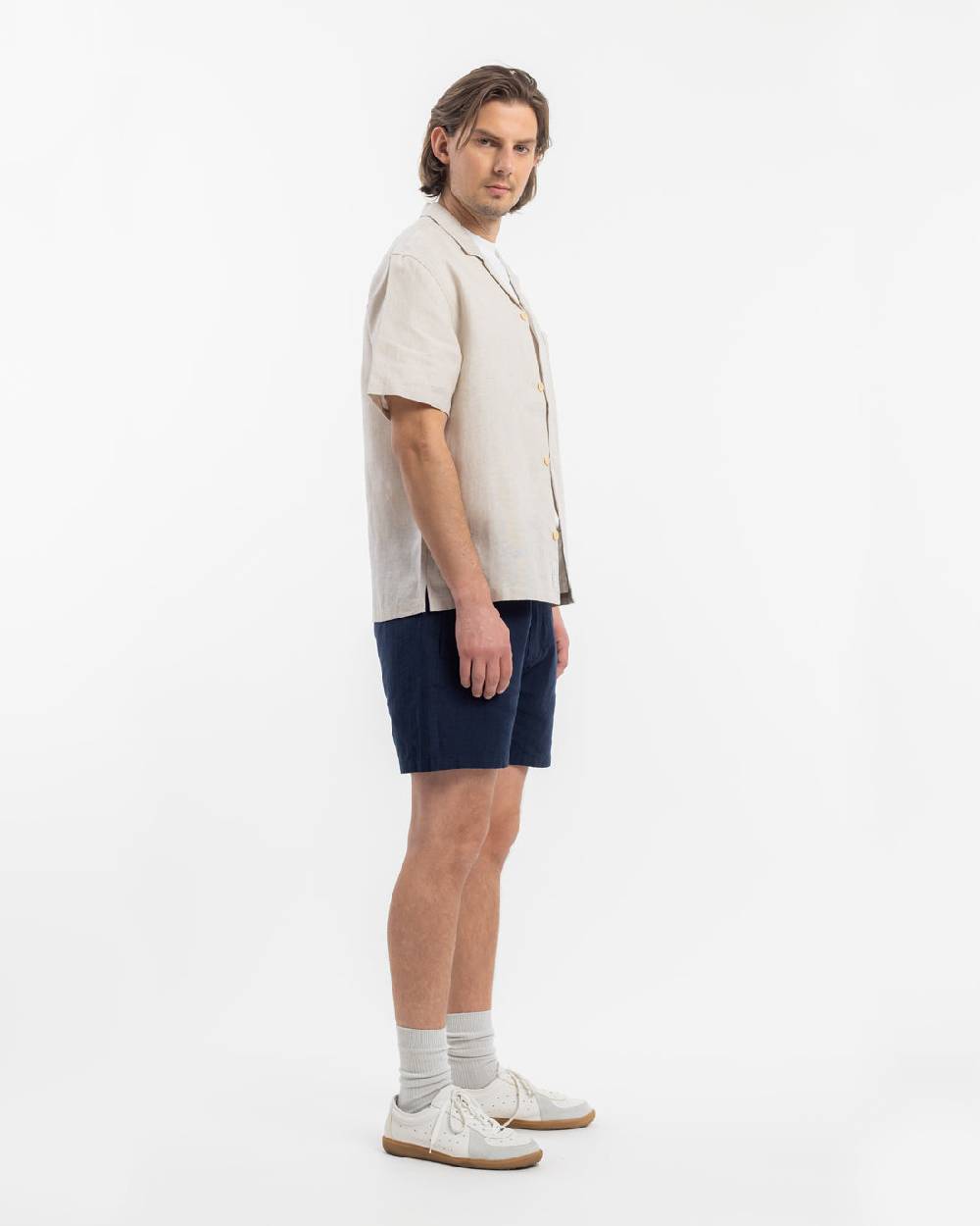 Rotholz Bowling Shirt Leinen Mix - Weiß Kostenlose Rückgabe