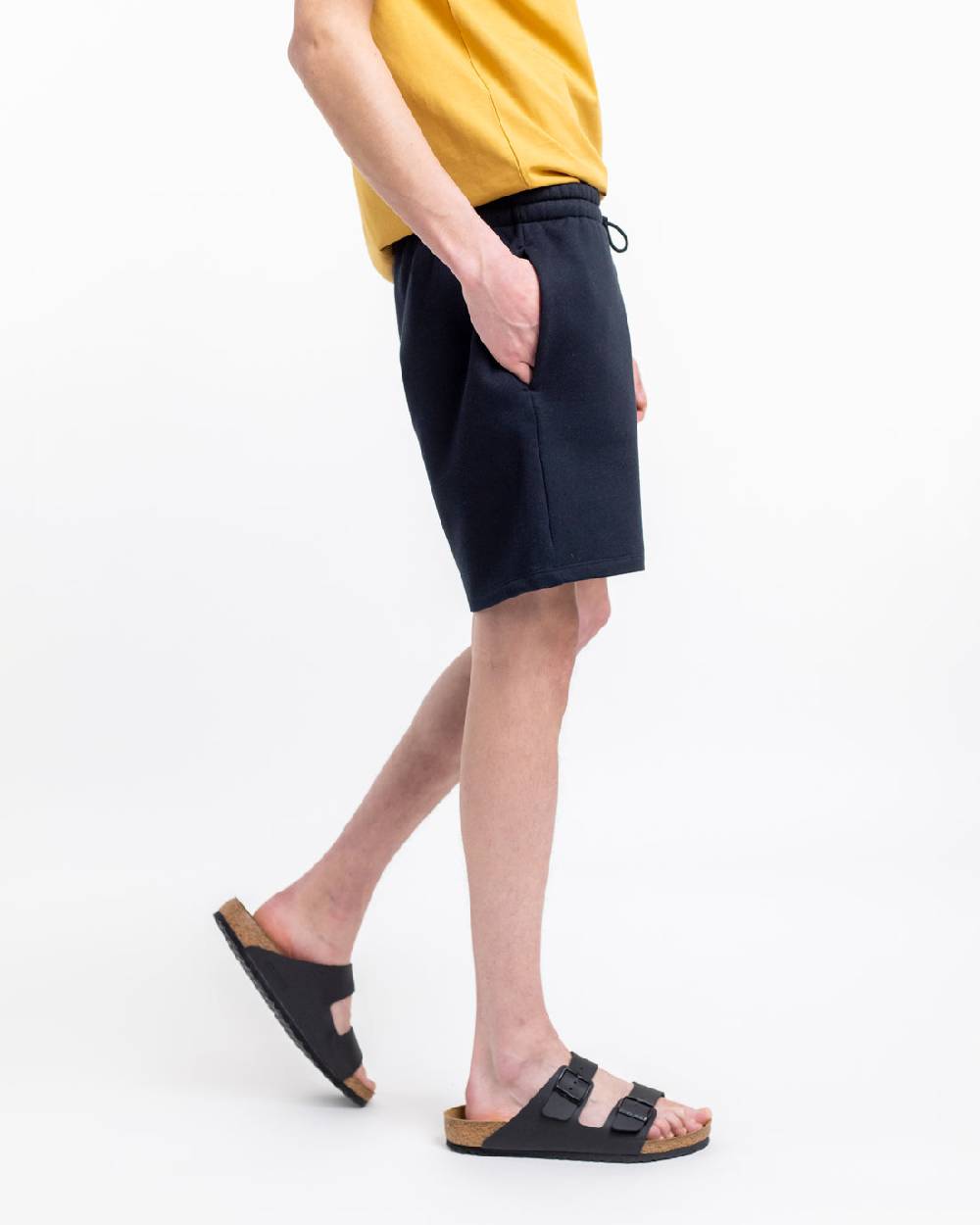 Rotholz Logo Sweatshorts aus Bio-Baumwolle Schwarz Letzte 3 Tage