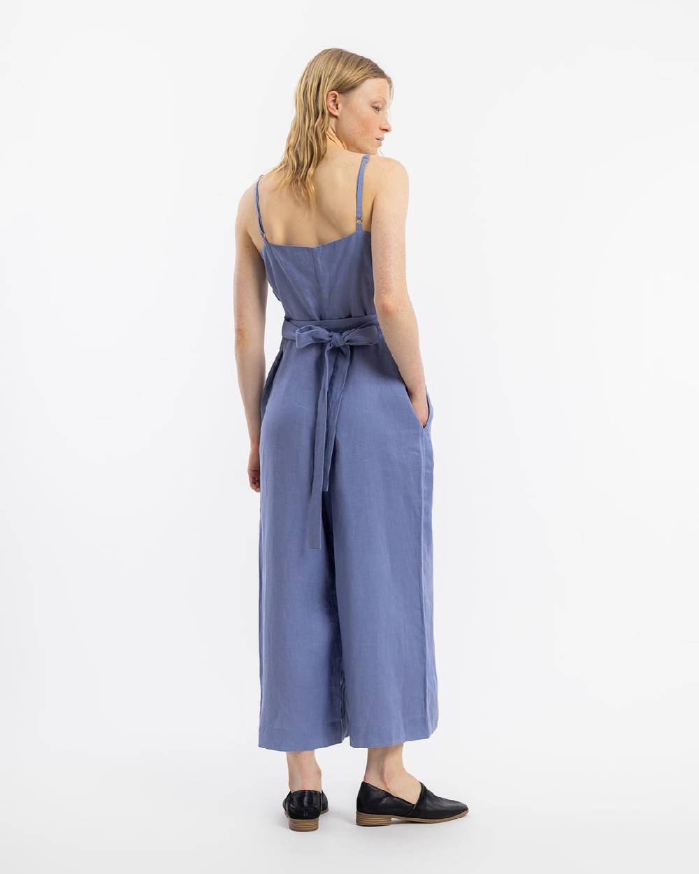 Rotholz Jumpsuit Leinen Mix - Hellblau Günstiger Verkauf