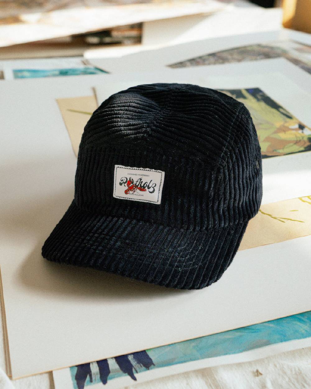 Rotholz Cord 5-Panel Bio Baumwolle - Schwarz Rabatt