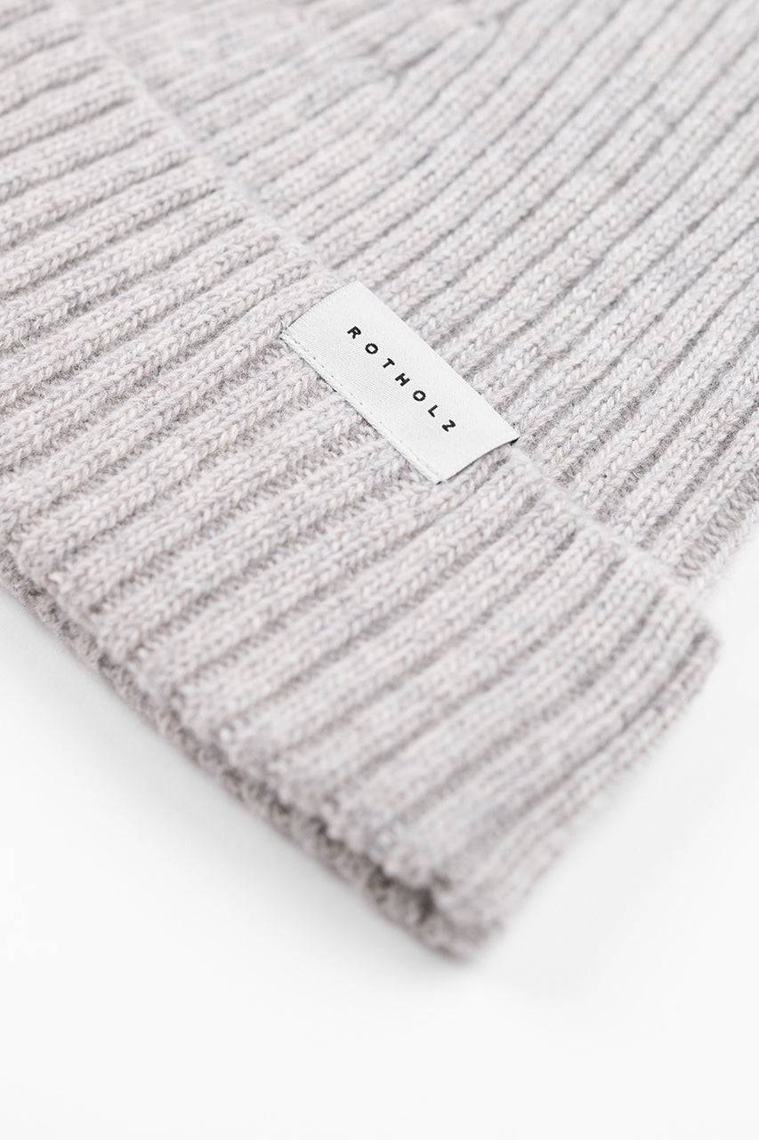 Rotholz Kurze Mütze Wollmix Ripp - Grau Begrenztes Angebot