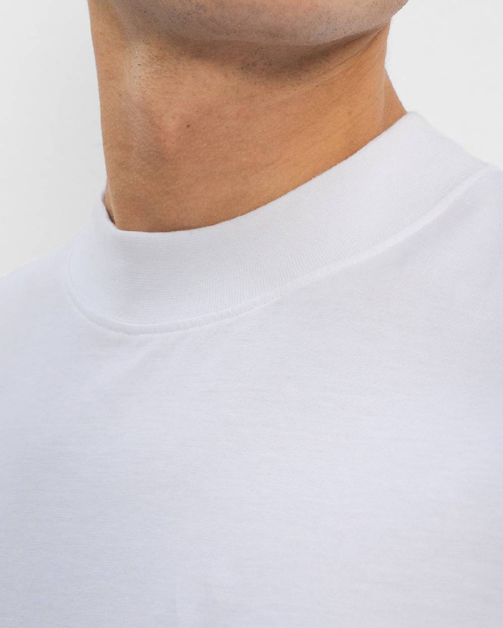 Rotholz Basic T-Shirt mit breitem Kragen Bio Baumwolle - Weiß Weihnachtsangebot