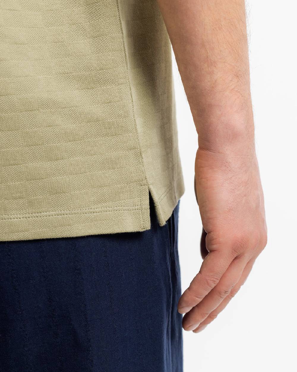 Rotholz Strukturiertes T-Shirt Bio Baumwolle - Grün Jubiläumsangebot