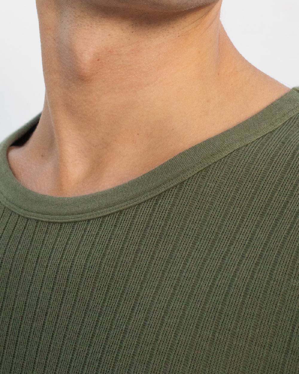 Rotholz Schweres Geripptes T-Shirt Bio Baumwolle - Grün Exklusive Angebote
