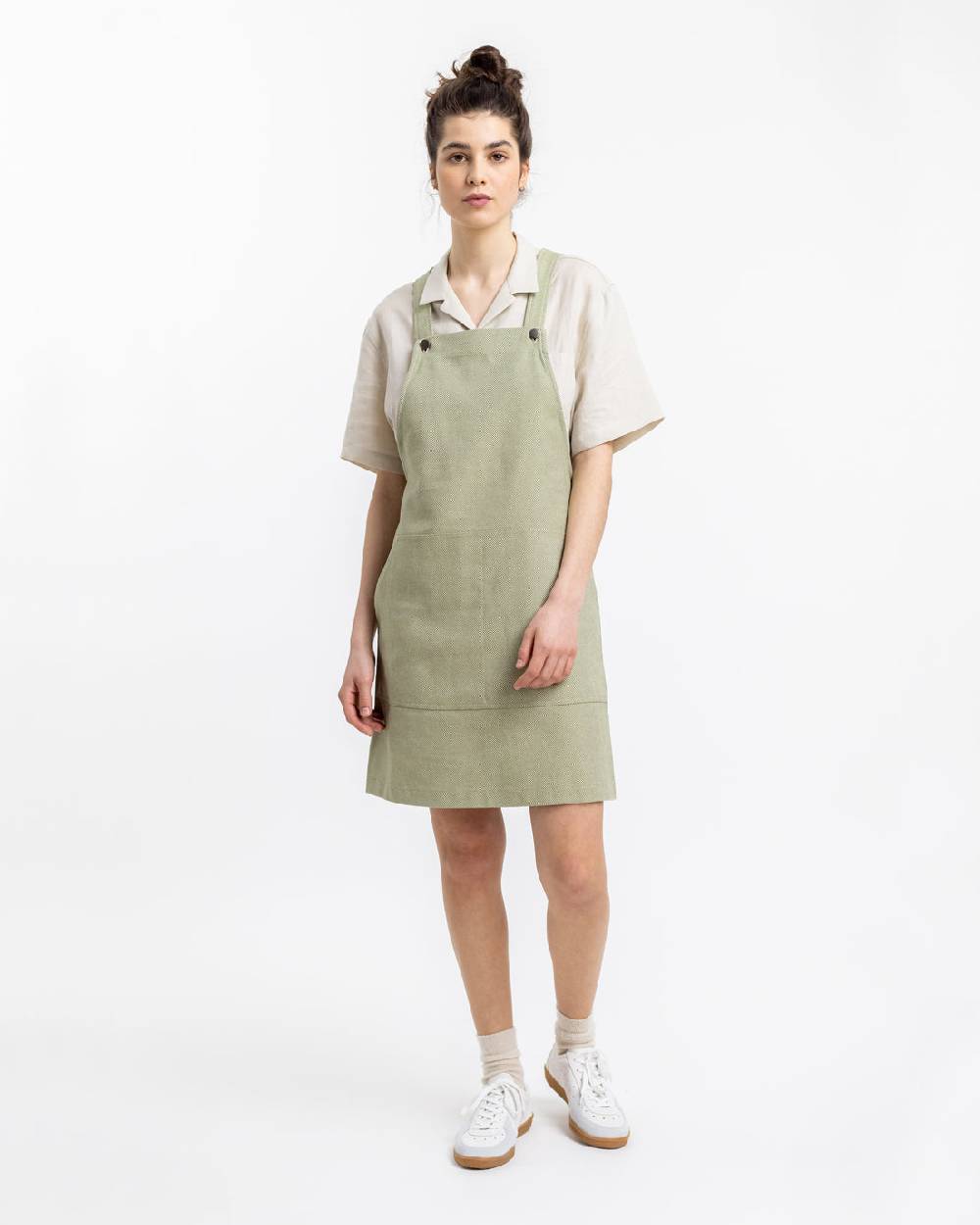 Rotholz Latzkleid aus Bio Canvas Grün Kariert Räumungsverkauf