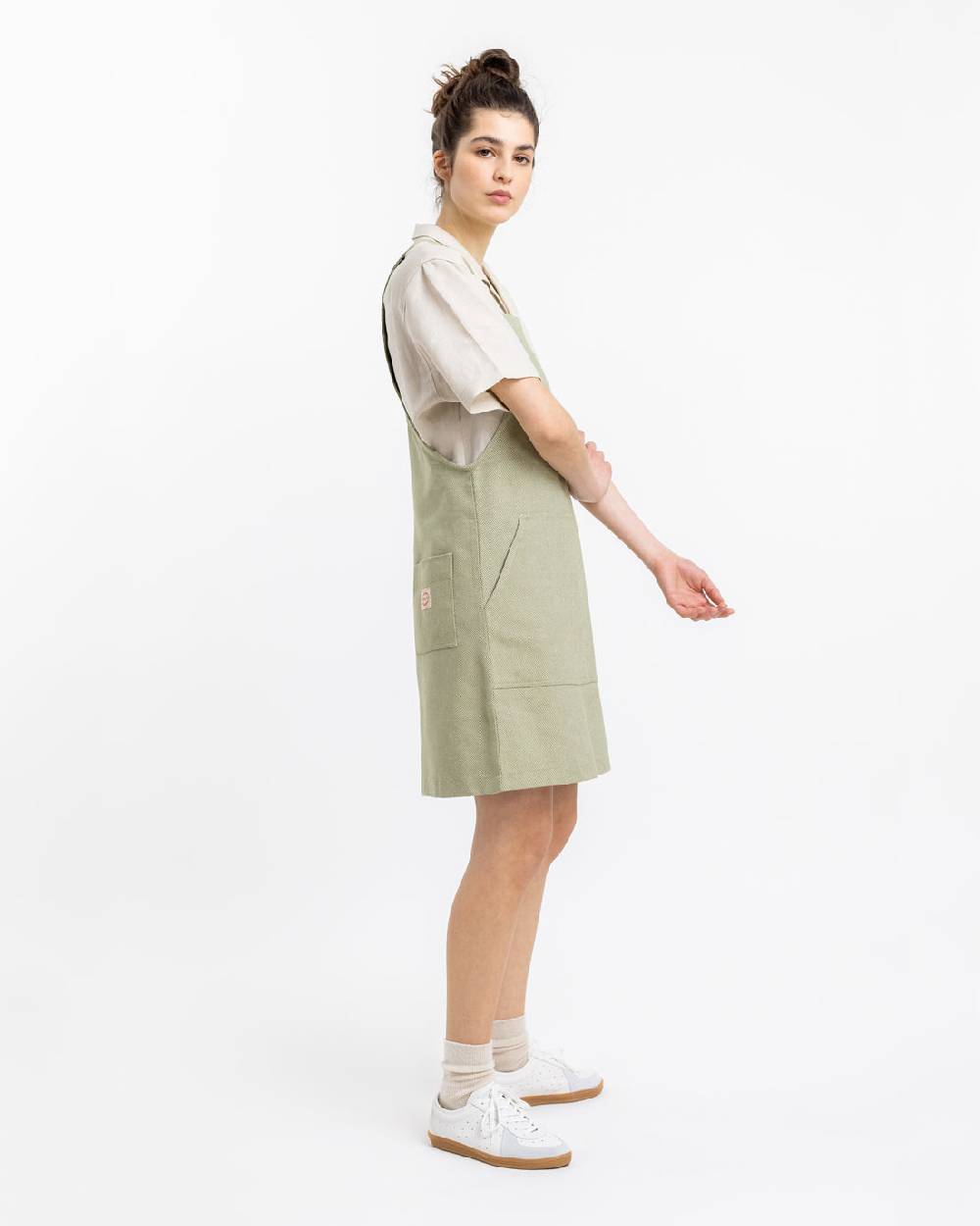 Rotholz Latzkleid aus Bio Canvas Grün Kariert Räumungsverkauf