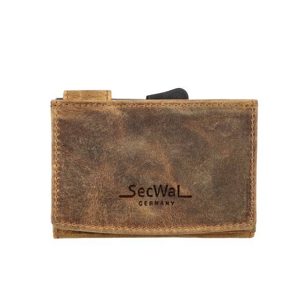 SecWal Kartenetui mit Münzfach Wiener Schachtel Geldbörse geprägt aus Leder Zeitlich begrenztes Angebot