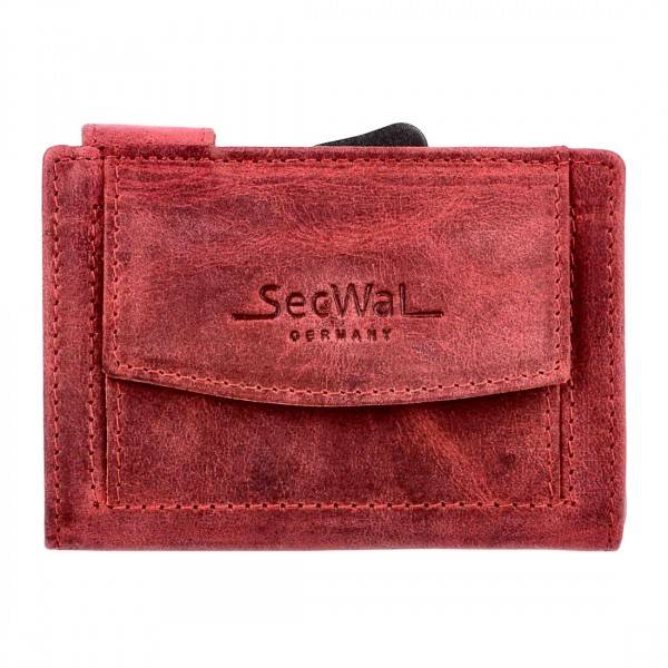 SecWal Kartenetui mit Münzfach Druckknopf Geldbörse aus Leder Wochenangebot