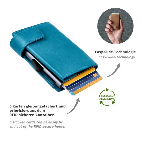 SecWal Kartenetui mit Münzfach Druckknopf Geldbörse aus Leder Discount Store für neue Produkte