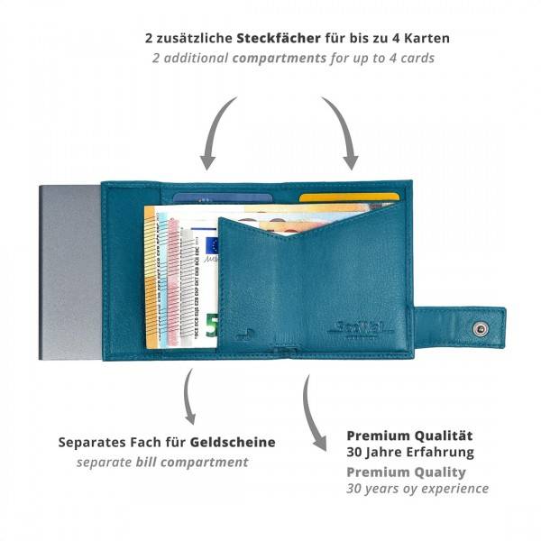 SecWal Kartenetui mit Münzfach Druckknopf Geldbörse aus Leder Discount Store für neue Produkte