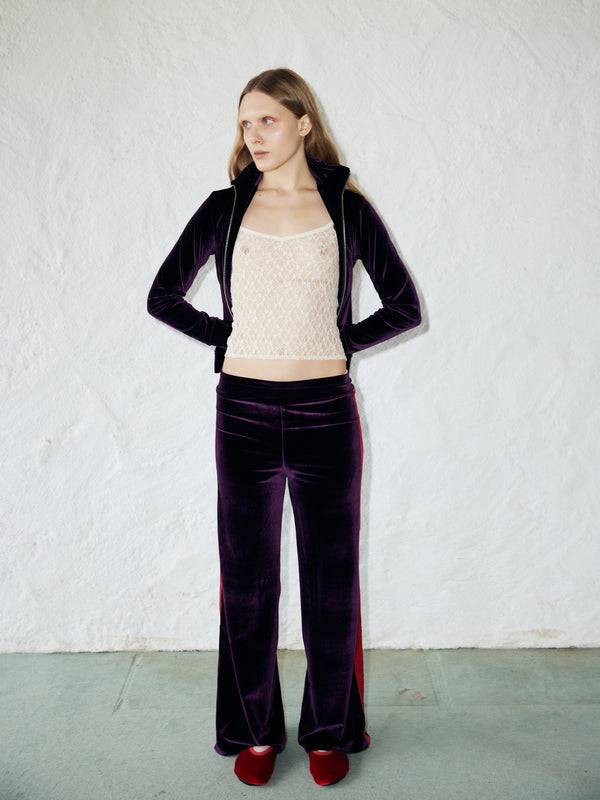 Simone Wild Velvet Stripe Pants Black Friday