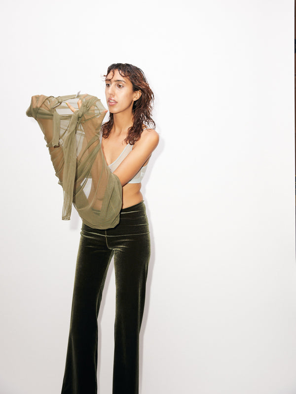 Simone Wild Velvet Wide Leg Pants Super Sparpreis