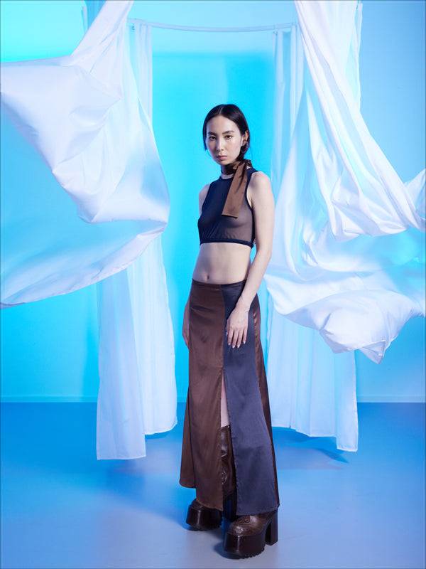 Simone Wild Satin Long Skirt Neueste Stile