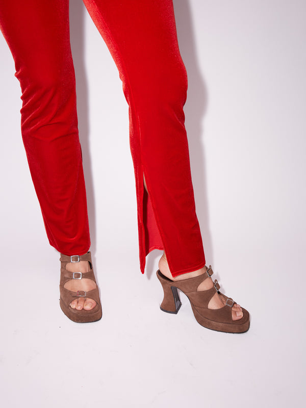 Simone Wild Velvet Slit Pants Begrenzt auf 3 Tage