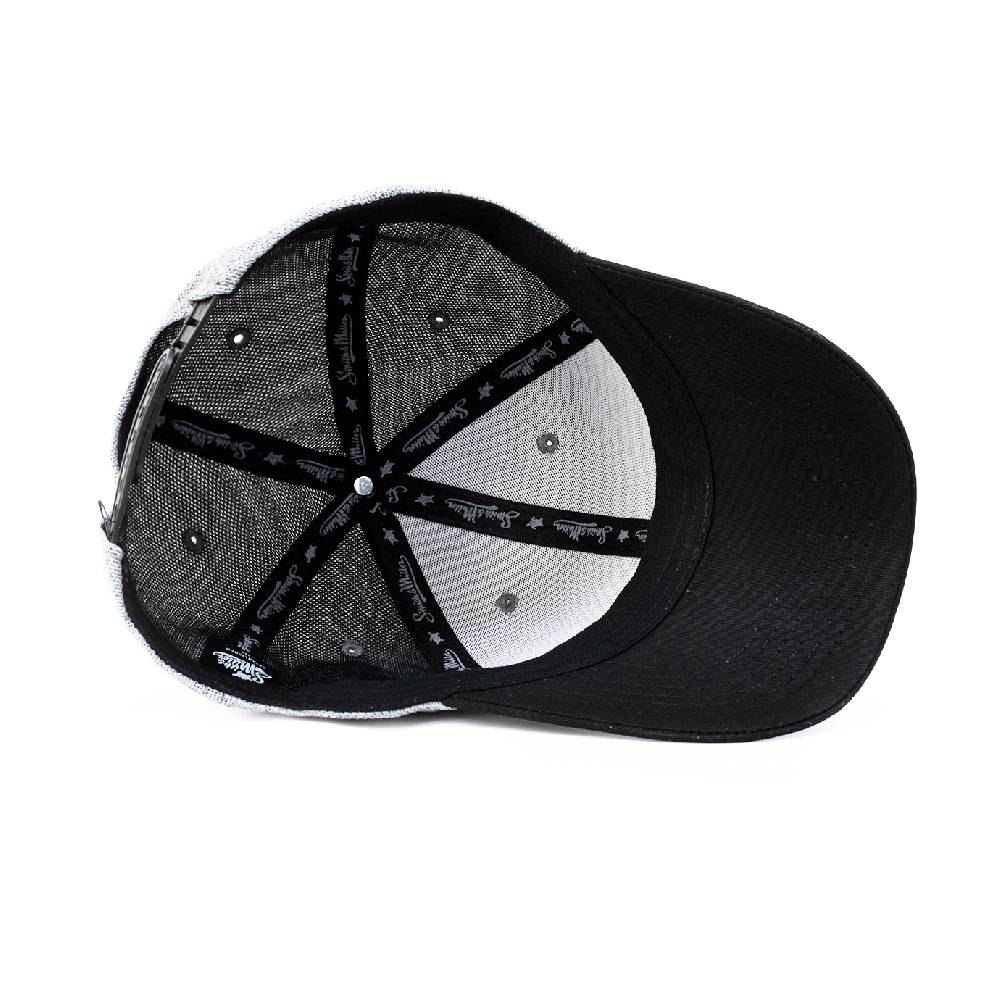 Smith & Miller Tencel Curved Cap, heather lt.grey - black Neueste Stile