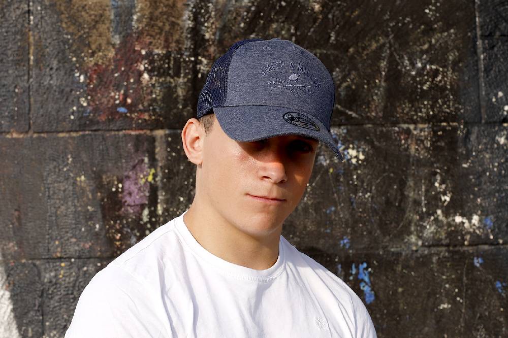 Smith & Miller Pico Rivera Unisex Trucker Cap, heather navy Kostenlose Rückgabe