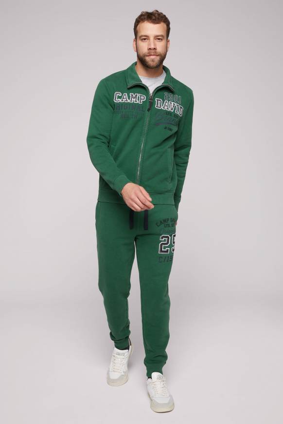 Soccx Sweatjacke mit Artwork im Retro-Style raw green Lagerräumung