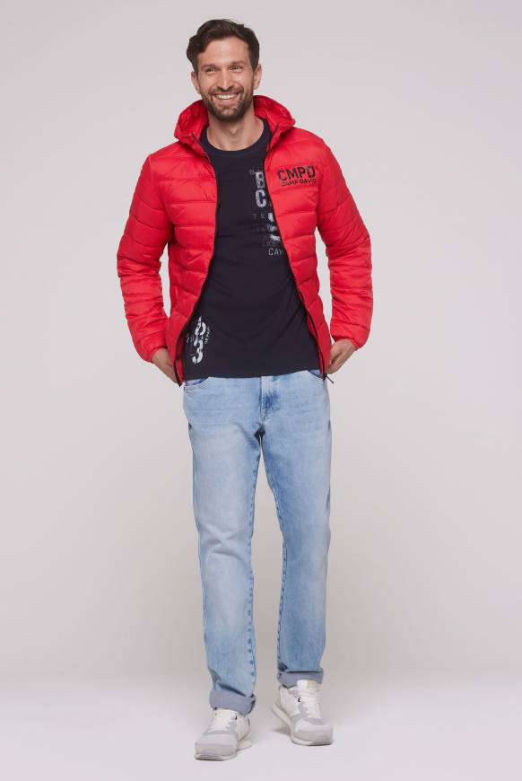 Soccx Leichte Steppjacke mit Kapuze royal red Saisonale Angebote